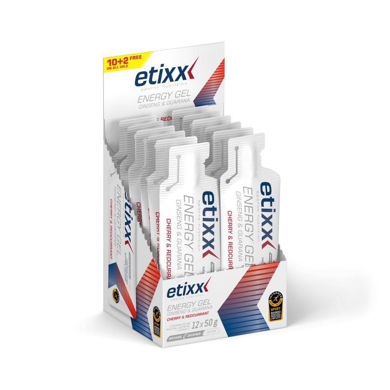 Etixx - ETIXX GINSENG&GUARANA ENERGY GEL REDCURRANT-CHERRY 12X50G