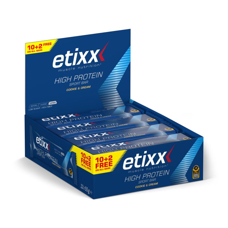 Etixx - ETIXX HIGH PROTEIN SPORT BAR COOKIE & CREAM 12X55g