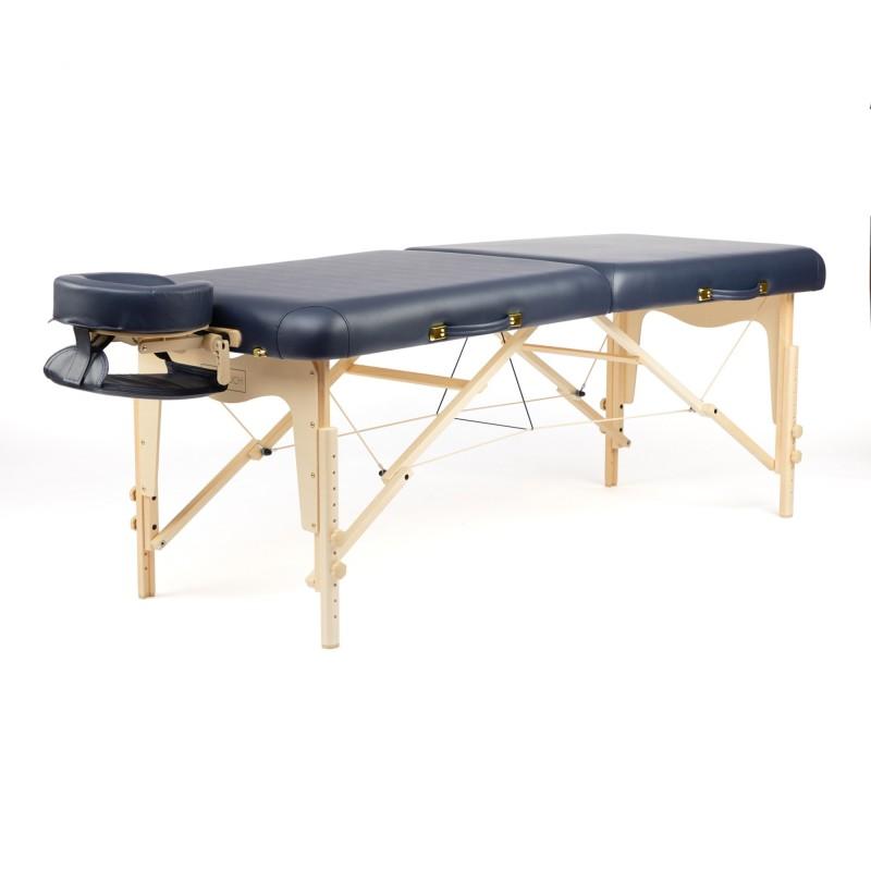 Firn - Plooibare massage tafel PRO in hout - blauw