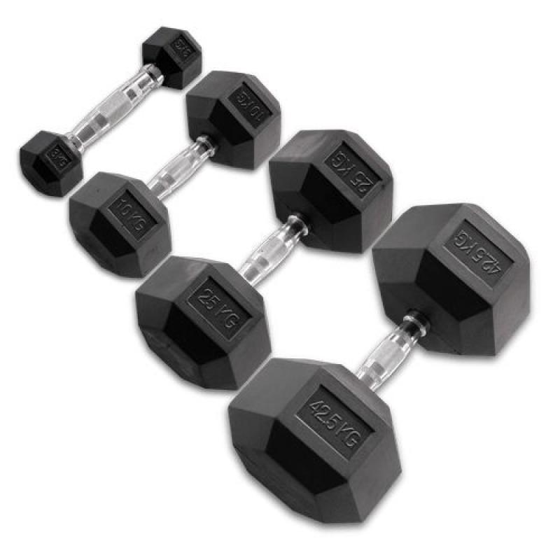  - Body Solid Hexagon Rubber Dumbbell – 5 kg – p--paar           